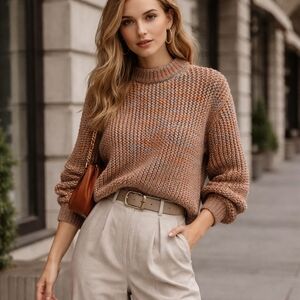 Women's Cozy Heavy Weight Knit Sweater Size S 80% Wool